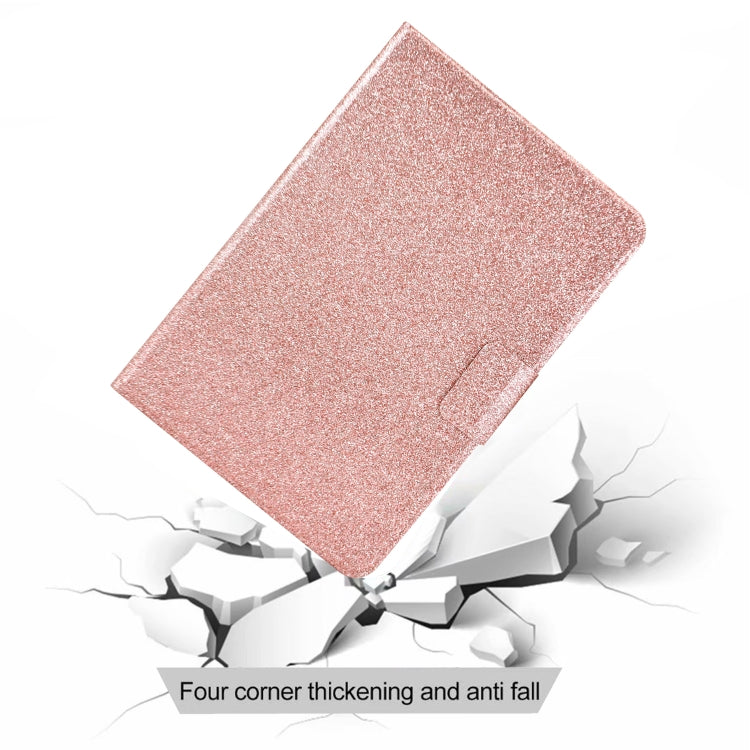 For Amazon Kindle Fire 7 2022 Varnish Glitter Powder Smart Leather Tablet Case(Rose Gold) by buy2fix