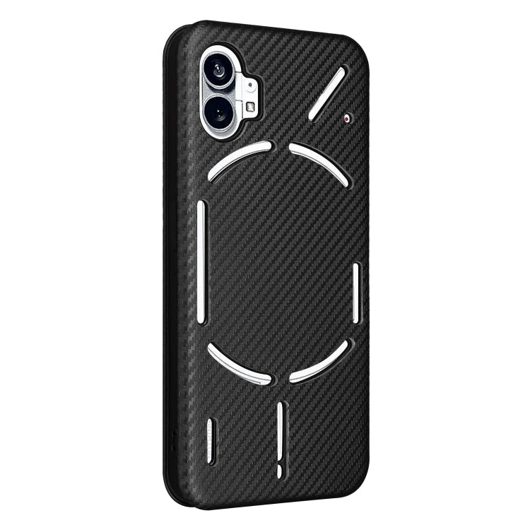 For Nothing Phone 1 Carbon Fiber Texture Flip Leather Phone Case(Black) - Nothing Cases by buy2fix | Online Shopping UK | buy2fix