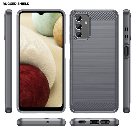 For Samsung Galaxy A04s Brushed Texture Carbon Fiber TPU Case(Grey) by buy2fix