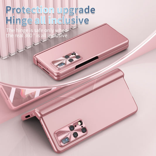 For Huawei Mate X2 Electroplating Hinged Folding Phone Case with S Pen Fold Edtion(Pink) by buy2fix