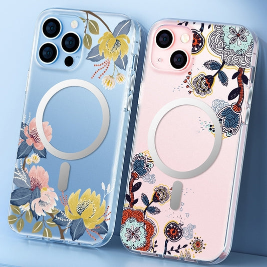 For iPhone 14 Pro Flower Frosted MagSafe Phone Case(Gypsophila) by buy2fix
