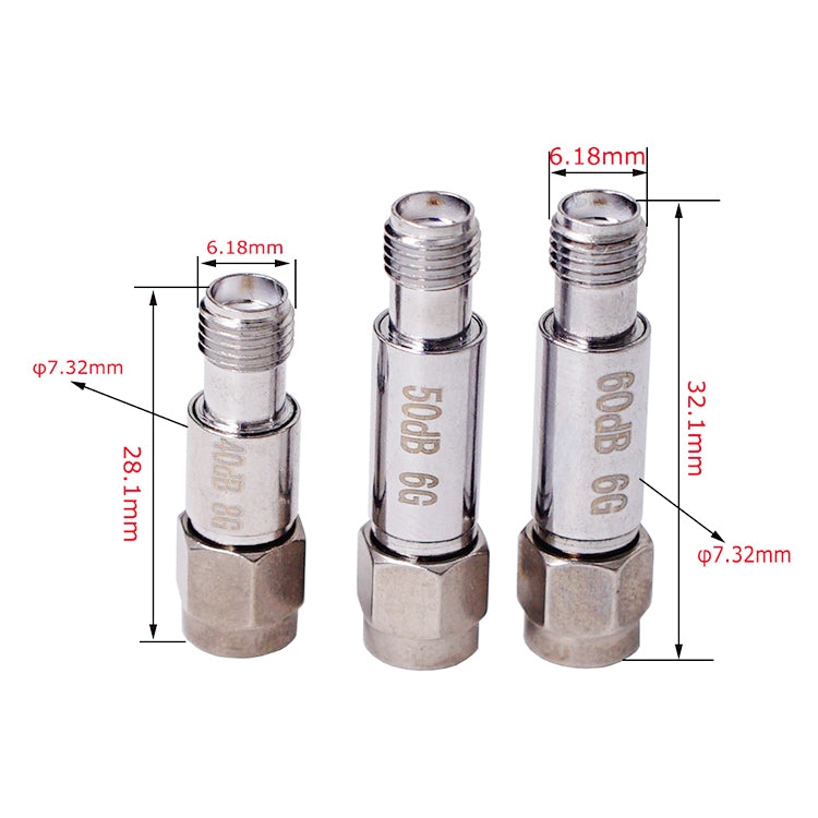 50dBi SMA Attenuator DC-6GHz SMA Coaxial Fixed Connectors by buy2fix