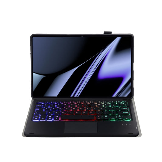 OP11-AS Lambskin Texture Ultra-thin Bluetooth Keyboard Leather Case with Touchpad & Backlight For OPPO Pad 11 inch(Black) by buy2fix