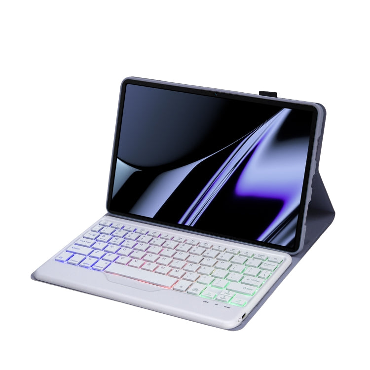 OP11-BS Lambskin Texture Ultra-thin Bluetooth Keyboard Leather Case with Backlight For OPPO Pad 11 inch(Purple) - OPPO Keyboard by buy2fix | Online Shopping UK | buy2fix