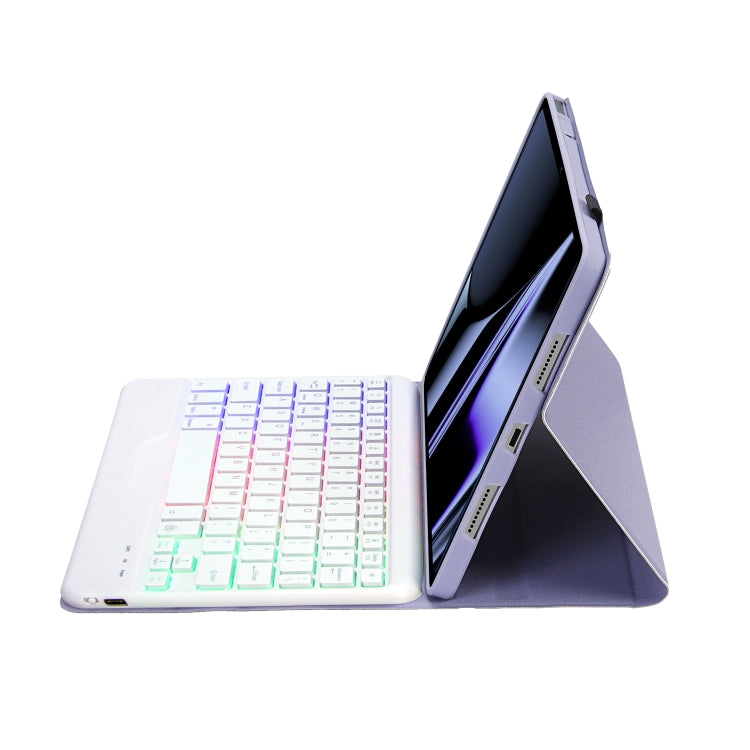 OP11-BS Lambskin Texture Ultra-thin Bluetooth Keyboard Leather Case with Backlight For OPPO Pad 11 inch(Purple) - OPPO Keyboard by buy2fix | Online Shopping UK | buy2fix