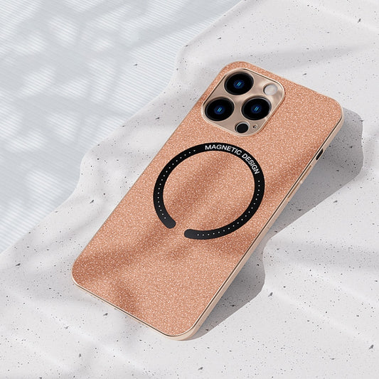 For iPhone 11 Pro Max Leather Electroplated Magsafe Case (Gold) by buy2fix