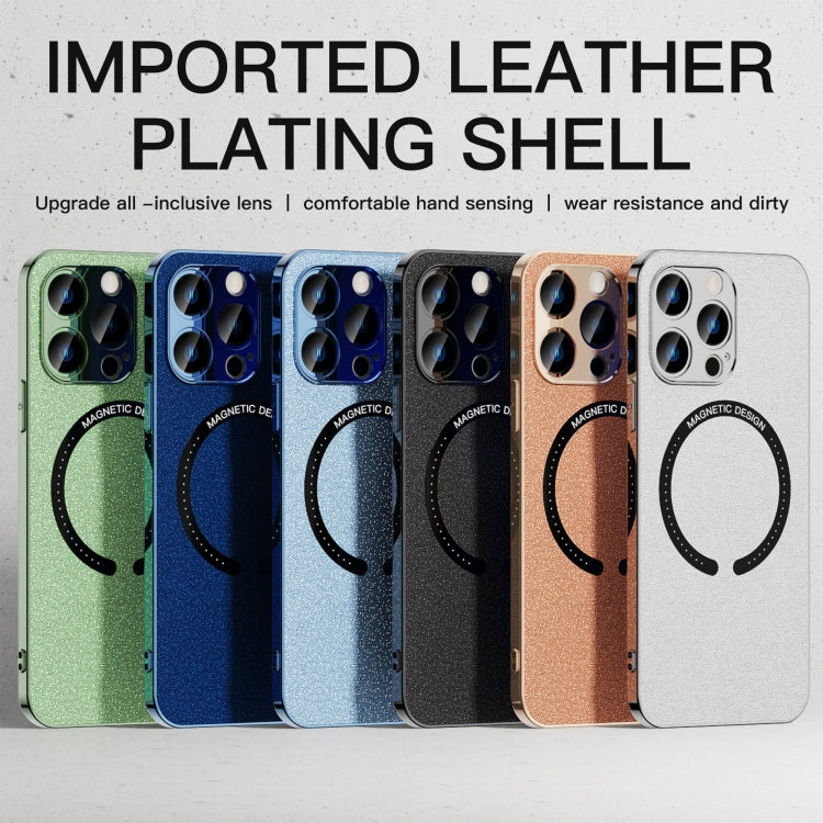 For iPhone 11 Pro Max Leather Electroplated Magsafe Case (Gold) - iPhone 11 Pro Max Cases by buy2fix | Online Shopping UK | buy2fix