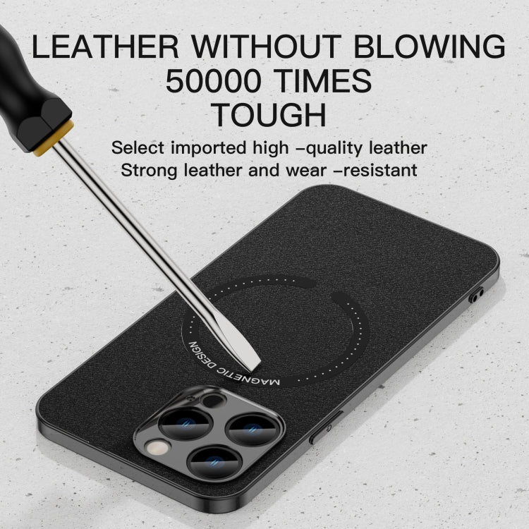 For iPhone 11 Pro Max Leather Electroplated Magsafe Case (Gold) - iPhone 11 Pro Max Cases by buy2fix | Online Shopping UK | buy2fix
