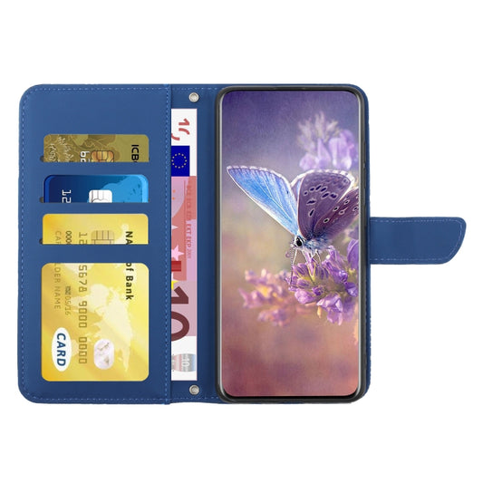For Infinix Note 11 Pro HT03 Skin Feel Butterfly Embossed Flip Leather Phone Case(Blue) by buy2fix