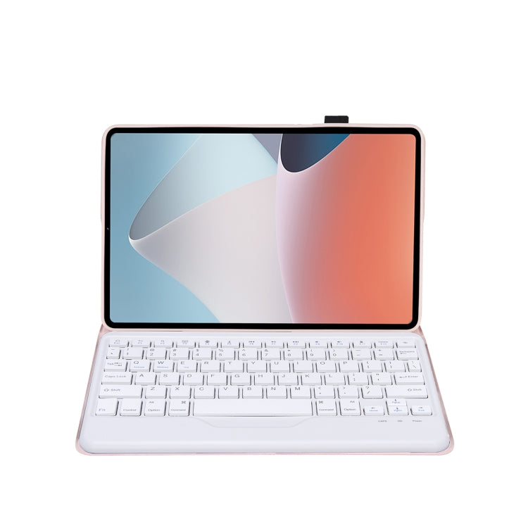 OP12-B Lambskin Texture Ultra-thin Bluetooth Keyboard Leather Case For OPPO Pad Air 10.4 inch(Pink) - OPPO Keyboard by buy2fix | Online Shopping UK | buy2fix