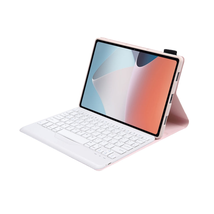 OP12-B Lambskin Texture Ultra-thin Bluetooth Keyboard Leather Case For OPPO Pad Air 10.4 inch(Pink) - OPPO Keyboard by buy2fix | Online Shopping UK | buy2fix