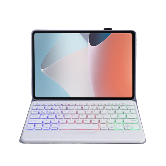 OP12-BS Lambskin Texture Ultra-thin Bluetooth Keyboard Leather Case with Backlight For OPPO Pad Air 10.4 inch(Purple) by buy2fix