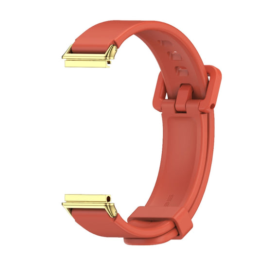 For Huawei Band 7 / 7 NFC MIJOBS Breathable Silicone Watch Band(Heat Orange Gold) by MIJOBS