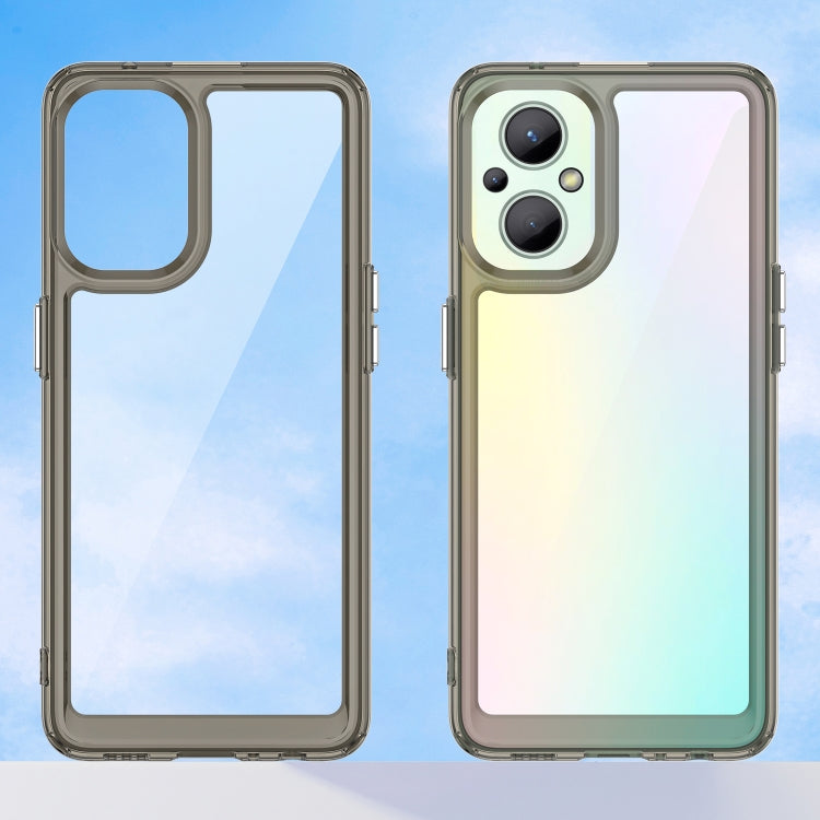 For OPPO Reno 7Z 5G Colorful Series Acrylic + TPU Phone Case(Transparent Grey) - OPPO Cases by buy2fix | Online Shopping UK | buy2fix
