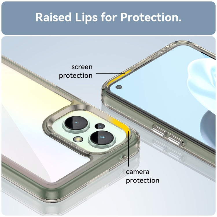 For OPPO Reno 7Z 5G Colorful Series Acrylic + TPU Phone Case(Transparent Grey) - OPPO Cases by buy2fix | Online Shopping UK | buy2fix