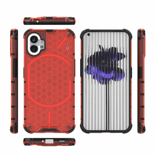 For Nothing Phone 1 Shockproof Honeycomb PC + TPU Protective Phone Case(Red) by buy2fix