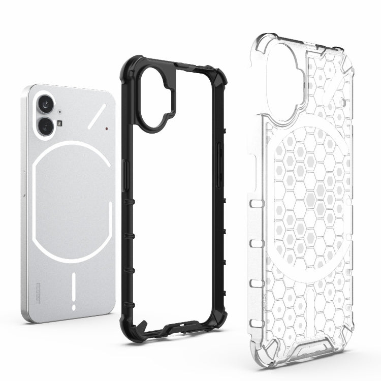 For Nothing Phone 1 Shockproof Honeycomb PC + TPU Protective Phone Case(Black) - Nothing Cases by buy2fix | Online Shopping UK | buy2fix