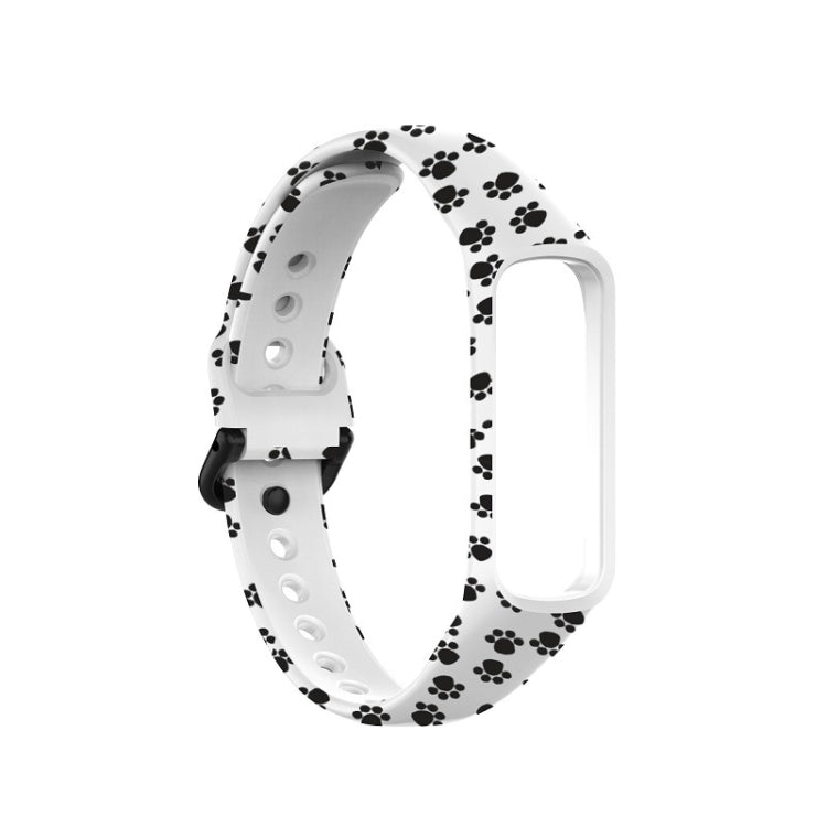 For Samsung Galaxy Fit 2 SM-R220 Silicone Printing Watch Band(Cat Paw) - Watch Bands by buy2fix | Online Shopping UK | buy2fix