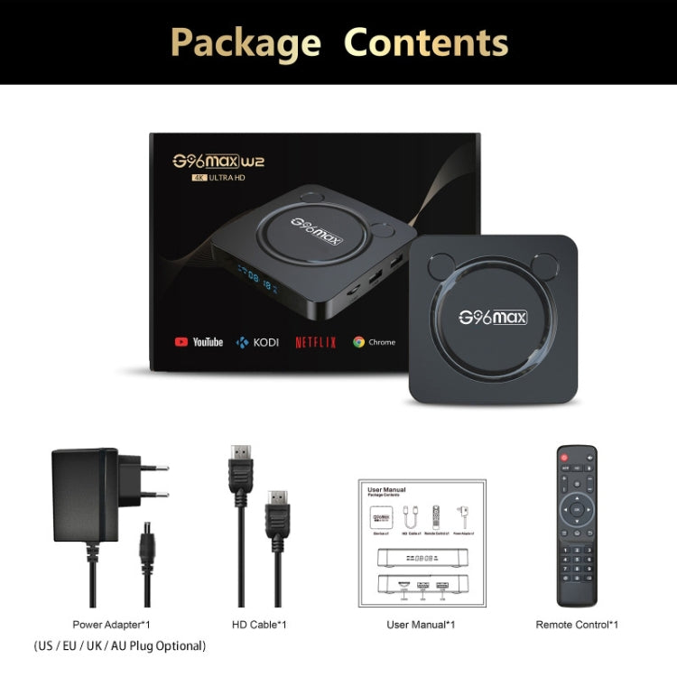 G96max Smart 4K HD Android 11.0 TV Box, Amlogic S905W2 Quad Core ARM Cortex A35, Support Dual Band WiFi, HDMI, RJ45, Capacity:2GB+16GB(UK Plug) - Amlogic S905 by buy2fix | Online Shopping UK | buy2fix