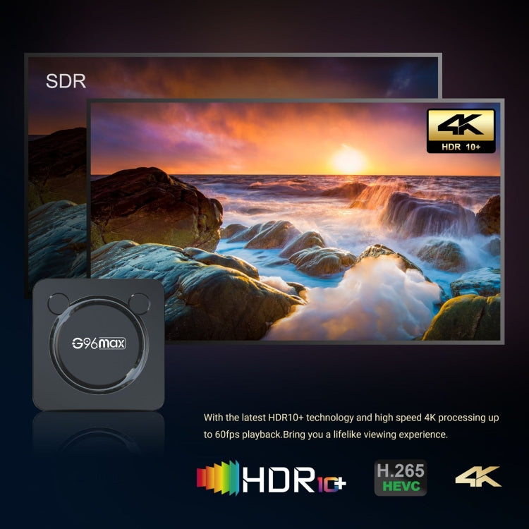 G96max Smart 4K HD Android 11.0 TV Box, Amlogic S905W2 Quad Core ARM Cortex A35, Support Dual Band WiFi, HDMI, RJ45, Capacity:4GB+32GB(EU Plug) - Amlogic S905 by buy2fix | Online Shopping UK | buy2fix