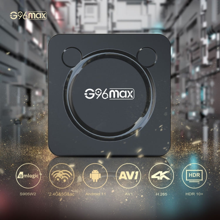 G96max Smart 4K HD Android 11.0 TV Box, Amlogic S905W2 Quad Core ARM Cortex A35, Support Dual Band WiFi, HDMI, RJ45, Capacity:4GB+64GB(US Plug) - Amlogic S905 by buy2fix | Online Shopping UK | buy2fix