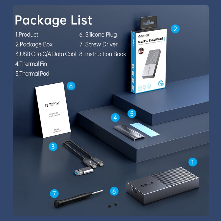 ORICO M205C3-GY M.2 NGFF SATA SSD Enclosure(Grey) by ORICO