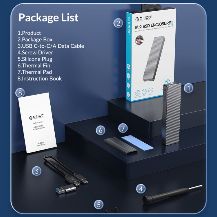 ORICO M211C3-GY M.2 NGFF SSD enclosure(Grey) by ORICO