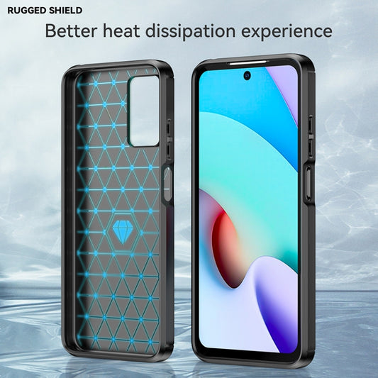For Xiaomi Redmi 10 / 10 Prime Brushed Texture Carbon Fiber TPU Case(Black) by buy2fix