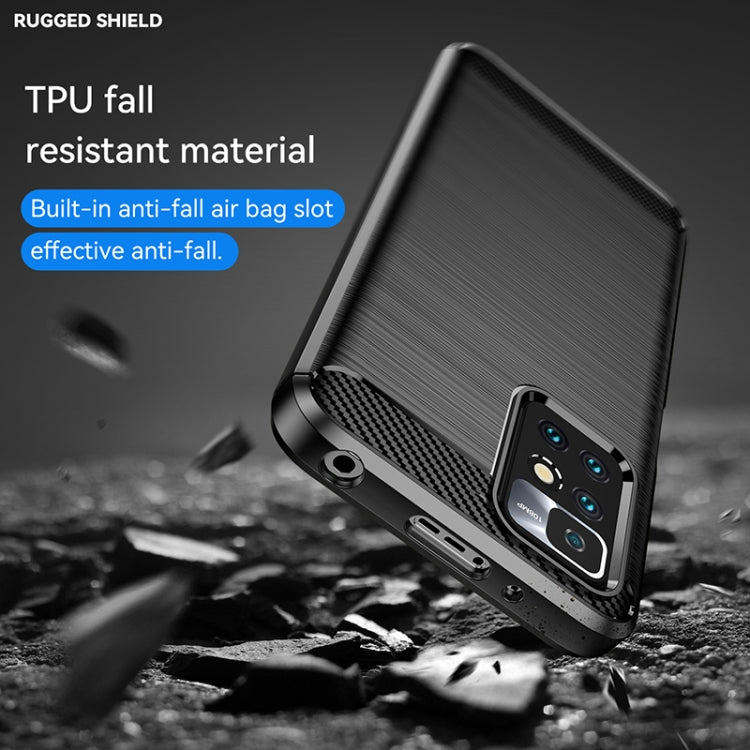 For Xiaomi Redmi 10 / 10 Prime Brushed Texture Carbon Fiber TPU Case(Black) - Xiaomi Cases by buy2fix | Online Shopping UK | buy2fix