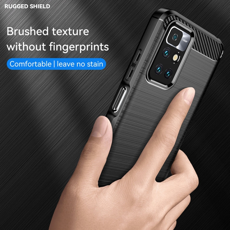 For Xiaomi Redmi 10 / 10 Prime Brushed Texture Carbon Fiber TPU Case(Black) - Xiaomi Cases by buy2fix | Online Shopping UK | buy2fix