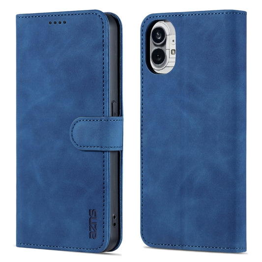 For Nothing Phone 1 AZNS Skin Feel Calf Texture Flip Leather Phone Case (Blue) by AZNS
