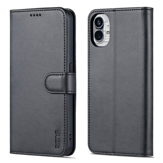 For Nothing Phone 1 AZNS Skin Feel Calf Texture Flip Leather Phone Case (Black) - Nothing Cases by AZNS | Online Shopping UK | buy2fix