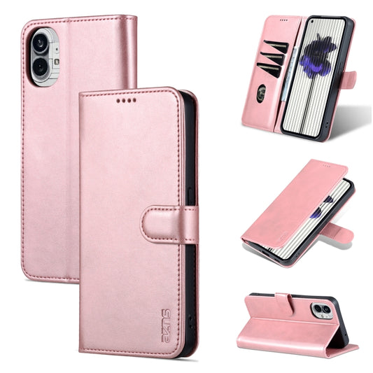 For Nothing Phone 1 AZNS Skin Feel Calf Texture Flip Leather Phone Case (Rose Gold) - Nothing Cases by AZNS | Online Shopping UK | buy2fix