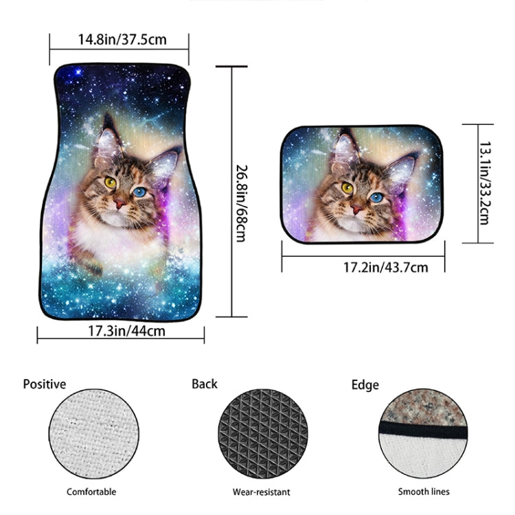 4 in 1 Daisy Pattern Universal Printing Auto Car Floor Mats Set, Style:K3689GP - In Car by buy2fix | Online Shopping UK | buy2fix