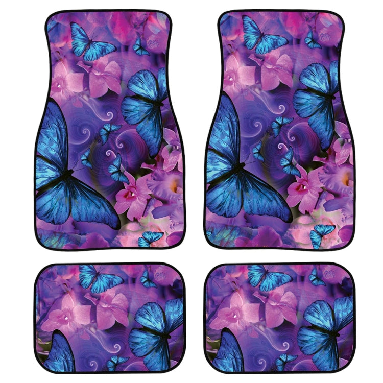 4 in 1 Butterfly Pattern Universal Printing Auto Car Floor Mats Set, Style:HN063 - Floor Mats by buy2fix | Online Shopping UK | buy2fix