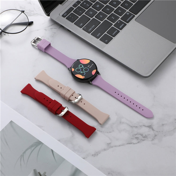 20mm Universal T-buckle Silicone Watch Band(Purple) - 20mm Bands by buy2fix | Online Shopping UK | buy2fix