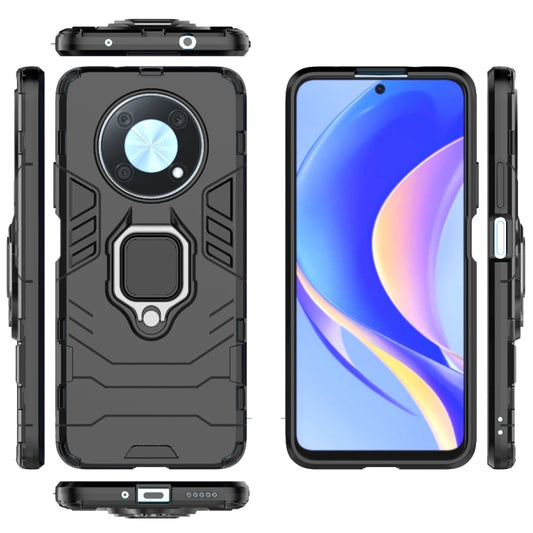 For Huawei nova Y90/Enjoy 50 Pro Shockproof PC + TPU Protective Case with Magnetic Ring Holder(Black) by buy2fix