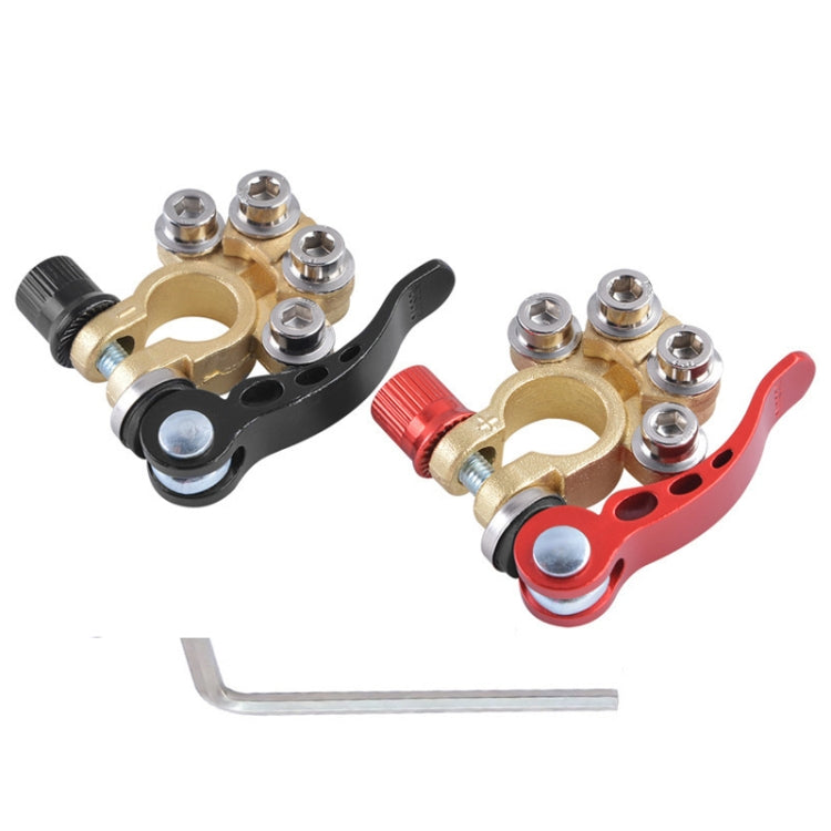 1 Pair Car Battery Terminals Quick Disconnect Cables Connectors, with L Wrench + Insulation Pad - Booster Cable & Clip by buy2fix | Online Shopping UK | buy2fix