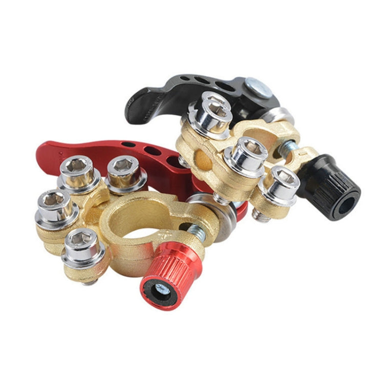 1 Pair Car Battery Terminals Quick Disconnect Cables Connectors, with L Wrench + Insulation Pad - Booster Cable & Clip by buy2fix | Online Shopping UK | buy2fix