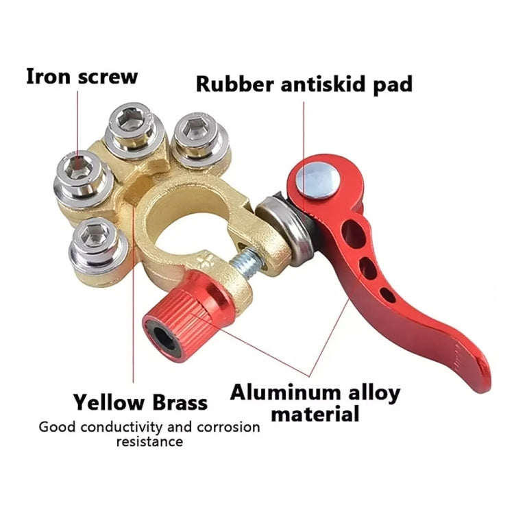 1 Pair Car Battery Terminals Quick Disconnect Cables Connectors, with L Wrench + Insulation Pad - Booster Cable & Clip by buy2fix | Online Shopping UK | buy2fix