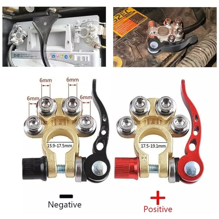 1 Pair Car Battery Terminals Quick Disconnect Cables Connectors, with L Wrench + Insulation Pad - Booster Cable & Clip by buy2fix | Online Shopping UK | buy2fix