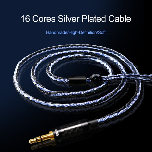 CVJ V3 1.2m 16 Cores Silver-plated 3.5mm Earphone Cable, Style:MMCX(Black-Blue) by CVJ