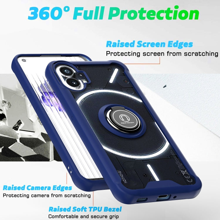 For Nothing Phone 1 Q Shadow 1 Series TPU + PC Phone Case with Ring Holder(Red) - Nothing Cases by buy2fix | Online Shopping UK | buy2fix