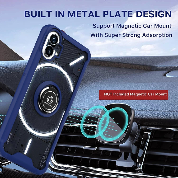 For Nothing Phone 1 Q Shadow 1 Series TPU + PC Phone Case with Ring Holder(Red) - Nothing Cases by buy2fix | Online Shopping UK | buy2fix