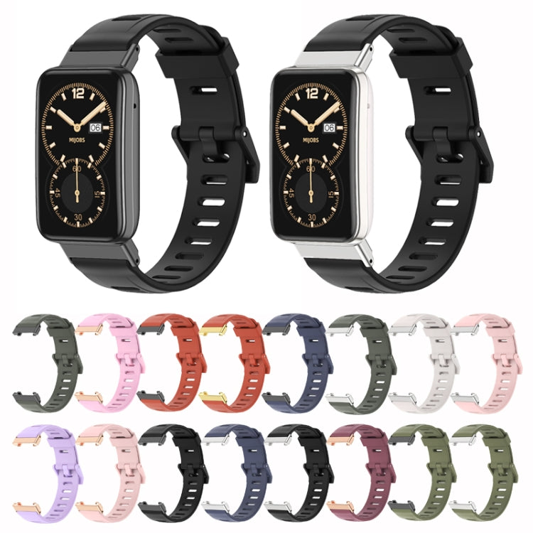 For Xiaomi Mi Band 7 Pro Mijobs Flat Hole TPU Watch Band(Dirty Pink Rose Gold) - Watch Bands by MIJOBS | Online Shopping UK | buy2fix