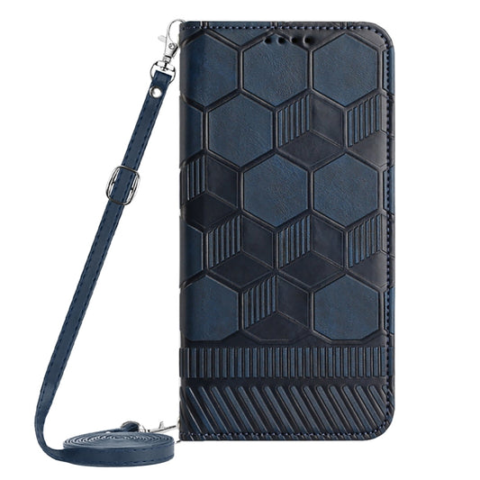 For Nothing Phone 1 Crossbody Football Texture Magnetic PU Phone Case(Dark Blue) - Nothing Cases by buy2fix | Online Shopping UK | buy2fix