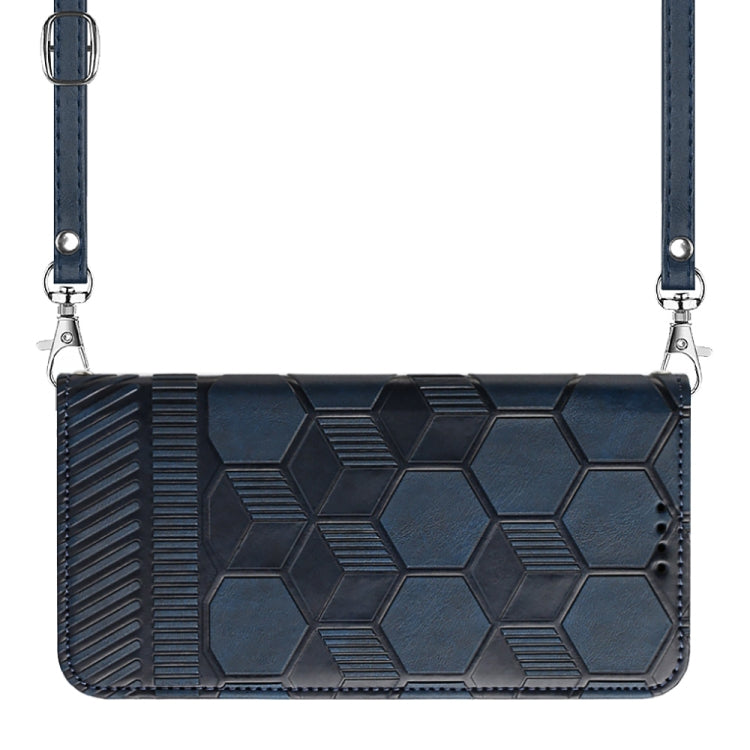 For Nothing Phone 1 Crossbody Football Texture Magnetic PU Phone Case(Dark Blue) - Nothing Cases by buy2fix | Online Shopping UK | buy2fix