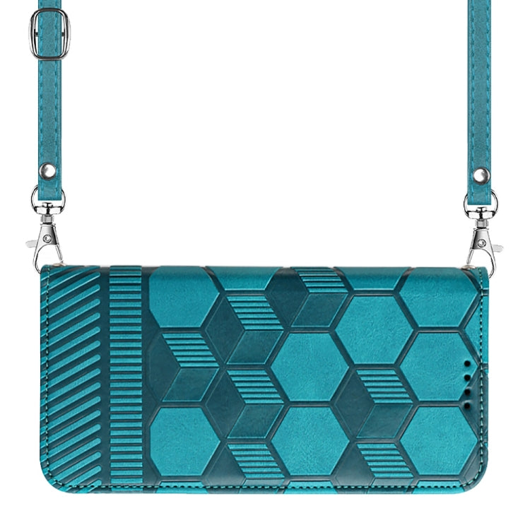 For Nothing Phone 1 Crossbody Football Texture Magnetic PU Phone Case(Light Blue) - Nothing Cases by buy2fix | Online Shopping UK | buy2fix