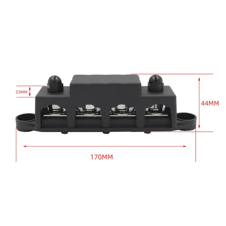 1 Pair Black & Red M8 Stud RV Ship High Current Power Distribution Terminal Block with Cover - Fuse by buy2fix | Online Shopping UK | buy2fix