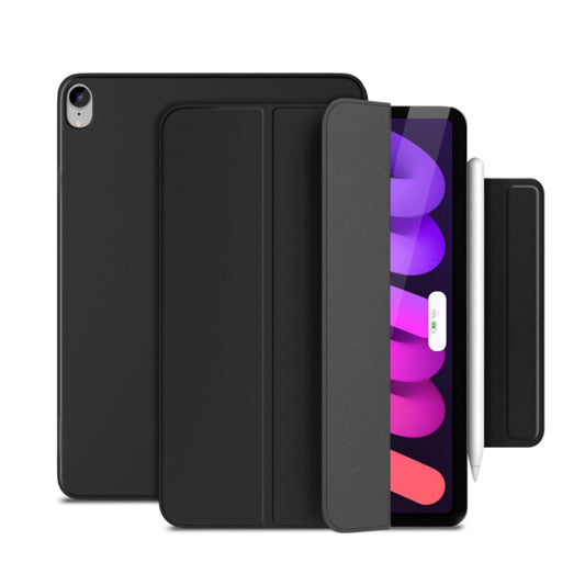 For iPad mini 6 / mini 2024 3-fold Double-sided Clip Buckle Magnetic Smart Tablet Case(Black) - iPad mini 6 Cases by buy2fix | Online Shopping UK | buy2fix